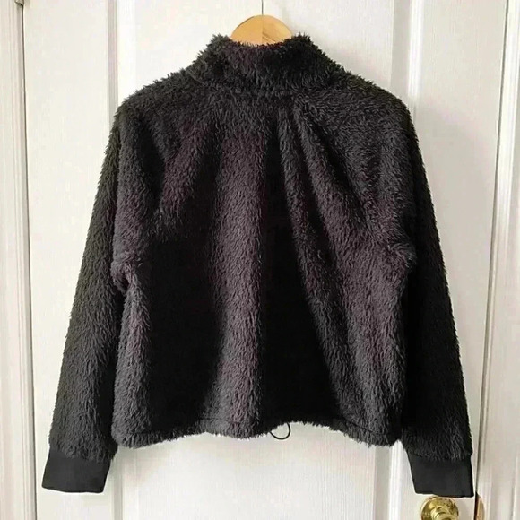 Calvin Klein Plush Sweater Cropped Fuzzy 1/4 Zip Pullover Black Size XL - Picture 5 of 16